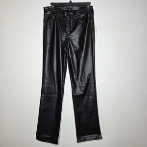 NYDJ Black Faux Leather Straight Leg Jeans